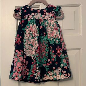 Carter's Floral Dress - Pink and Green on Navy